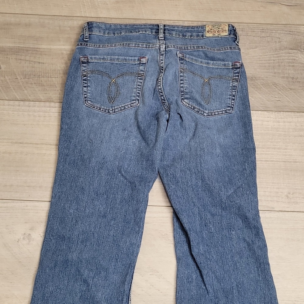 👖Paris Blues Jeans Womens 5 Medium Wash Flare Stretch Low Rise Y2K 90's Boho - Picture 12 of 16